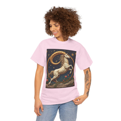 Unisex Heavy Cotton T-Shirt, Aries Animal 1v, Zodiac Design