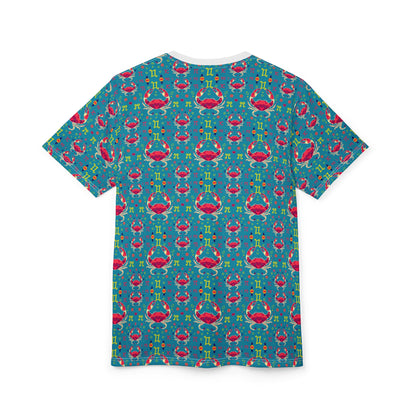 Unisex Cut & Sew T-Shirt, AOP, Cancer, Zodiac v1, Pattern