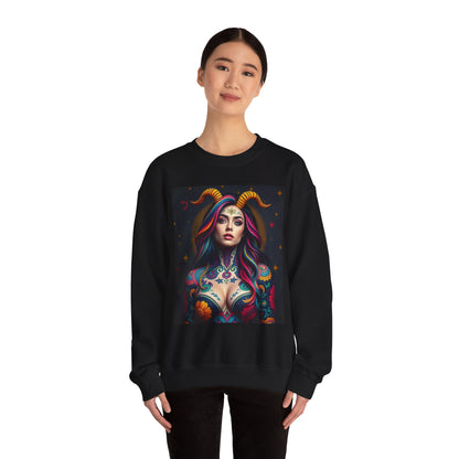 Unisex Heavy Blend™ Crewneck Sweatshirt, Capricorn, Zodiac v3, Sexy Pattern