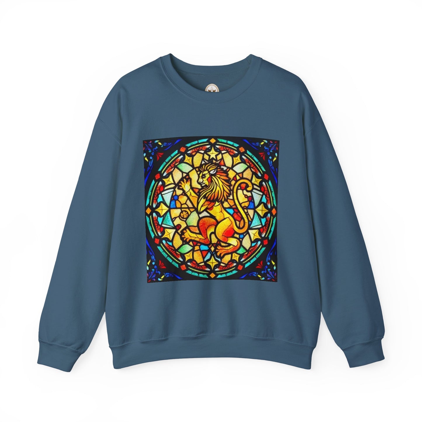 Unisex Heavy Blend™ Crewneck Sweatshirt, Glass 1, Leo Zodiac Design