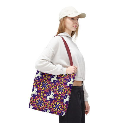 Tote Bag (AOP), Capricorn, Zodiac v2, Flower Pattern
