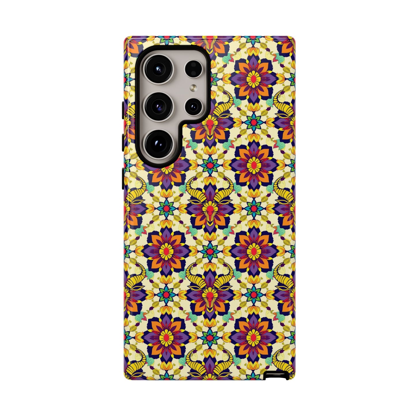 Tough Cases, Taurus, Zodiac v1, Flower Pattern