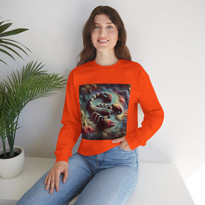 Unisex Heavy Blend™ Crewneck Sweatshirt, Trippy Mist Scorpion, Scorpio Zodiac Design