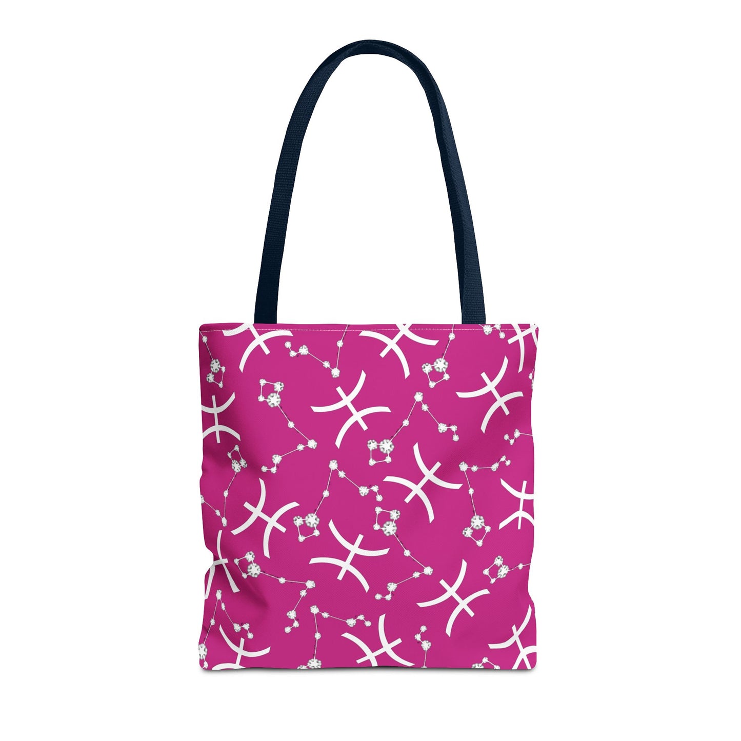 Tote Bag, Pisces Zodiac Sign, AOP, (Pink, White)