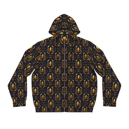 Full-Zip Hoodie (AOP), Scorpio, Zodiac v4, Pattern