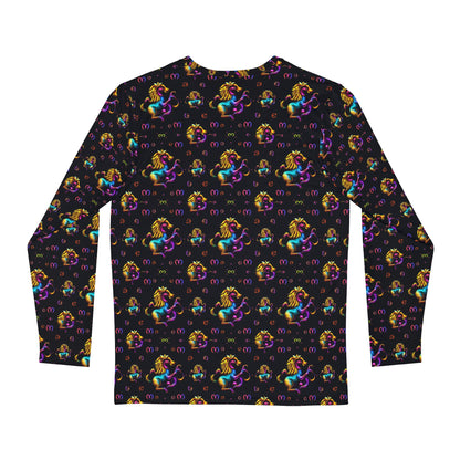 Men's Long Sleeve Shirt, (AOP), Virgo, Zodiac v3, Pattern