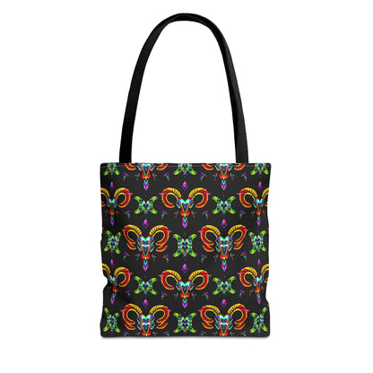 Tote Bag (AOP), Aries, Zodiac, Jewel Pattern