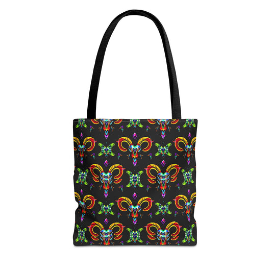 Tote Bag (AOP), Aries, Zodiac, Jewel Pattern