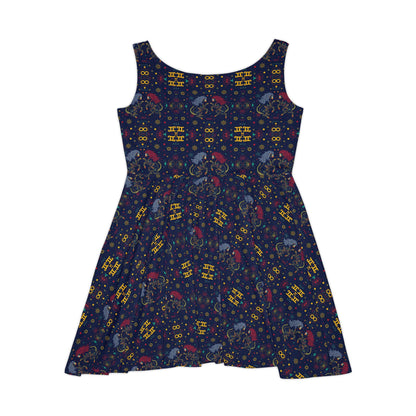 Women's Skater Dress, AOP, Zodiac, Gemini, Pattern