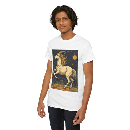 Unisex Heavy Cotton T-Shirt, Aries Animal, Zodiac Design