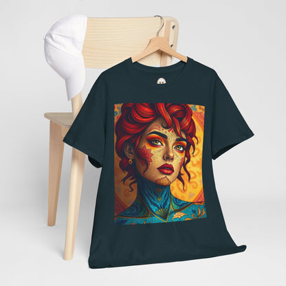 Unisex Heavy Cotton T-Shirt, Aquarius, Zodiac, Sexy Art