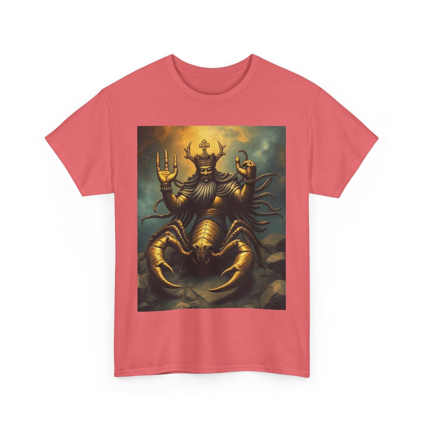 Unisex Heavy Cotton T-Shirt, Desert Scorpio King v1, Zodiac Design