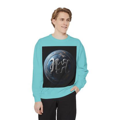 Garment-Dyed Sweatshirt, Unisex, Space Symbol Design, Gemini