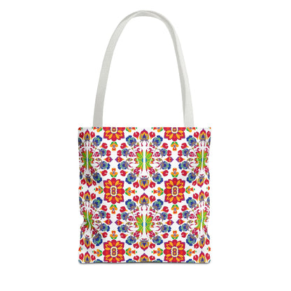 Tote Bag, (AOP), Libra, Zodiac v5, Flower Pattern