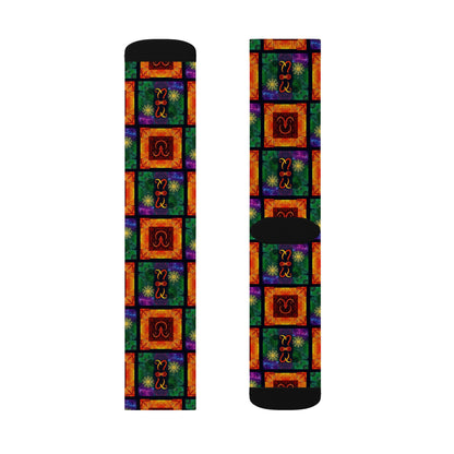 Sublimation Socks, Capricorn, Zodiac v1, Shapes Pattern