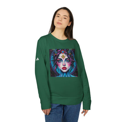 Adidas, Unisex Fleece Crewneck Sweatshirt, Aquarius, Pop Art, Zodiac