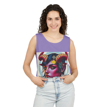 Unisex Garment-Dyed, Tank Top, Taurus Design, Pop Art v2, 100% US cotton