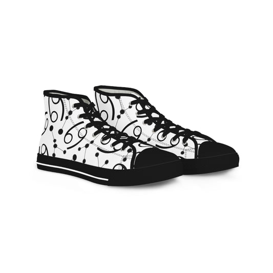 Men's High Top Sneakers, Breathable polyester canvas, Cancer Zodiac Design