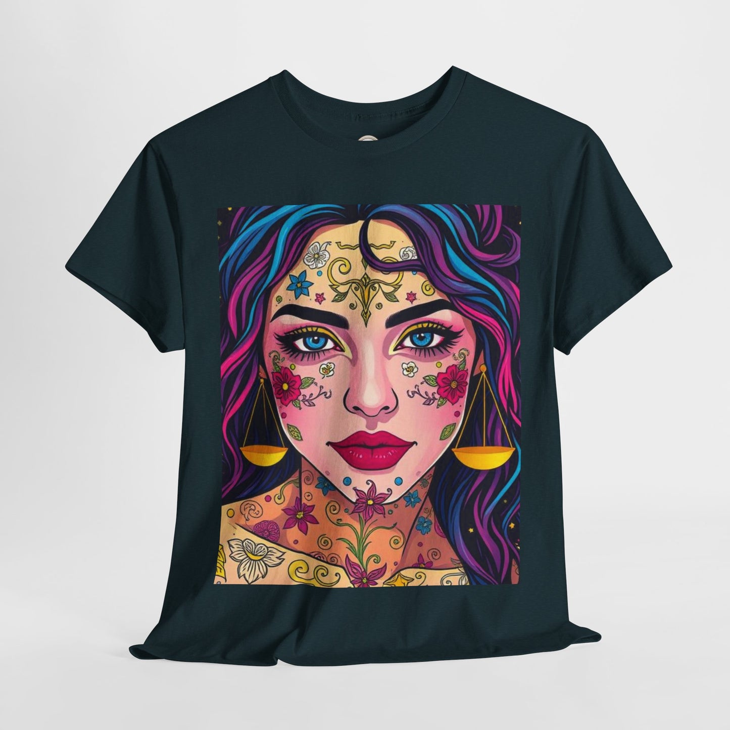 Unisex Heavy Cotton T-Shirt, Libra, Zodiac v4, Sexy Art