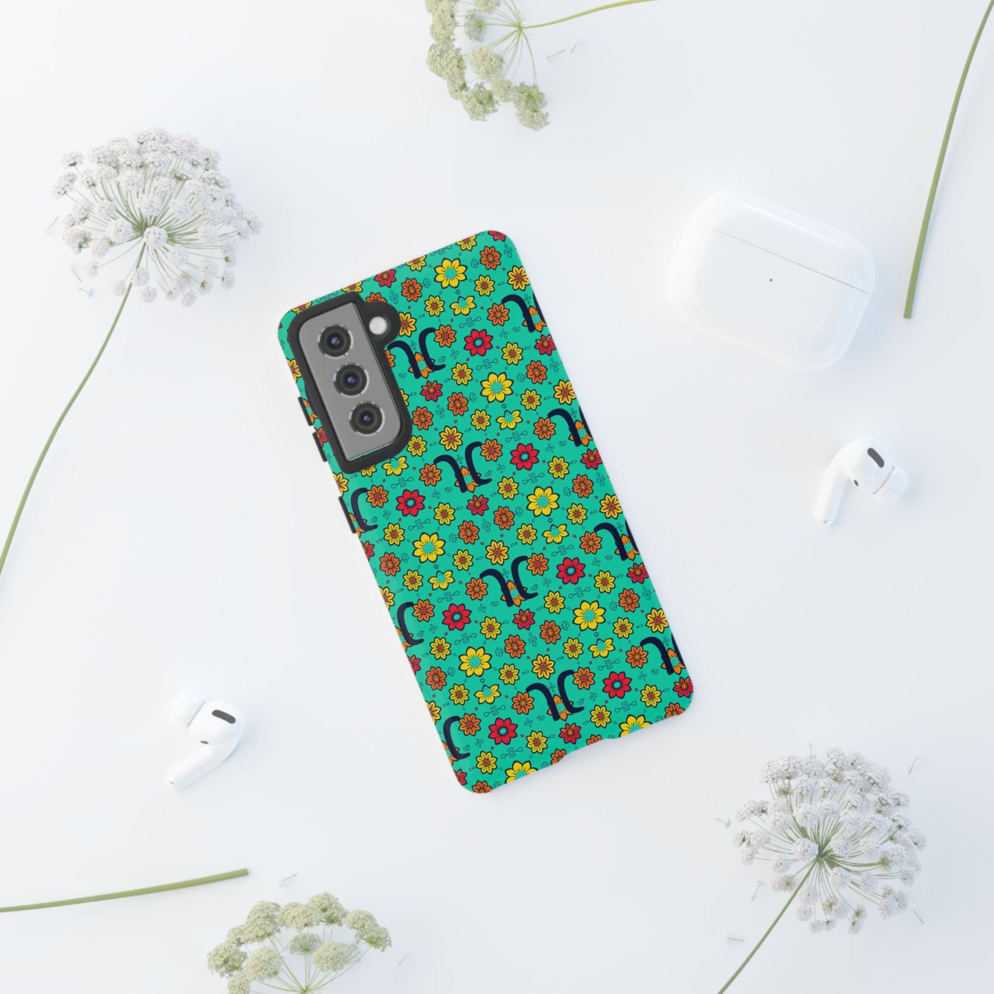 Tough Cases, Aquarius, Zodiac v2, Flower Pattern