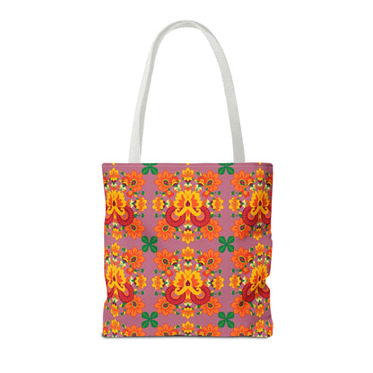 Tote Bag (AOP), Aries, Zodiac v1, Flower Pattern