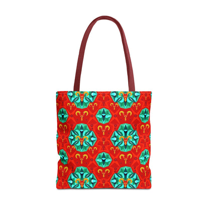 Tote Bag (AOP), Aries, Zodiac v1, Jewel Pattern