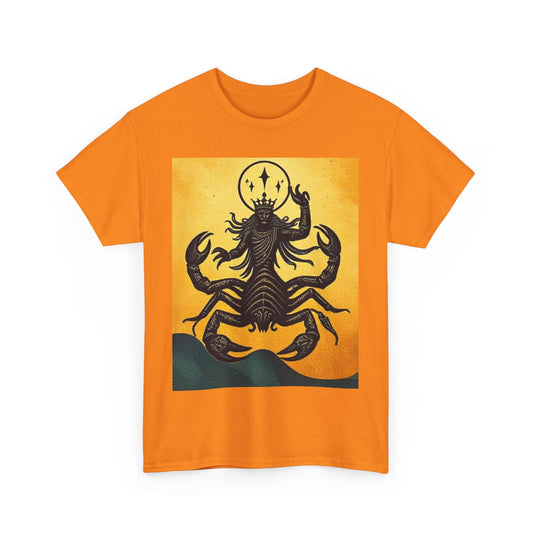 Unisex Heavy Cotton T-Shirt, Scorpion King, Print Art, Scorpio Zodiac Design