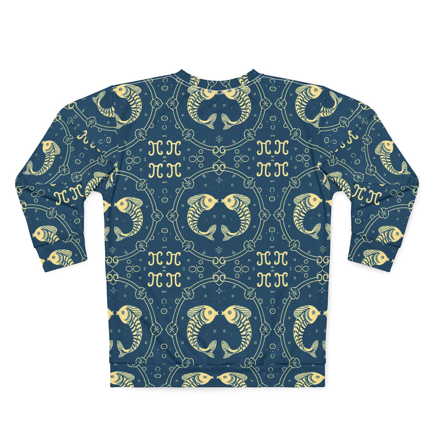 Unisex Sweatshirt, Zodiac Design, Pattern, Pisces, AOP