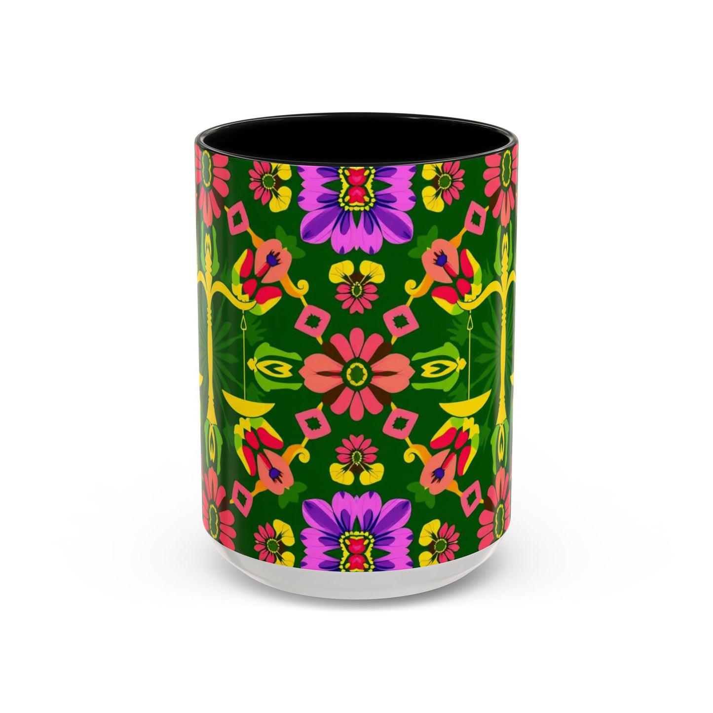 Accent Coffee Mug, Libra, Zodiac, Flower Pattern, (11, 15oz)
