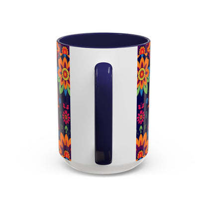 Accent Coffee Mug, Cancer, Zodiac, Flower Pattern, (11, 15oz)