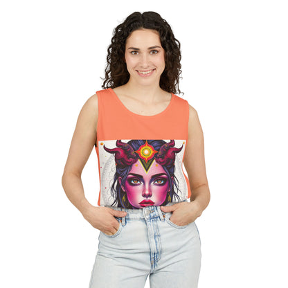 Unisex Garment-Dyed, Tank Top, Virgo Design, Pop Art, 100% US cotton