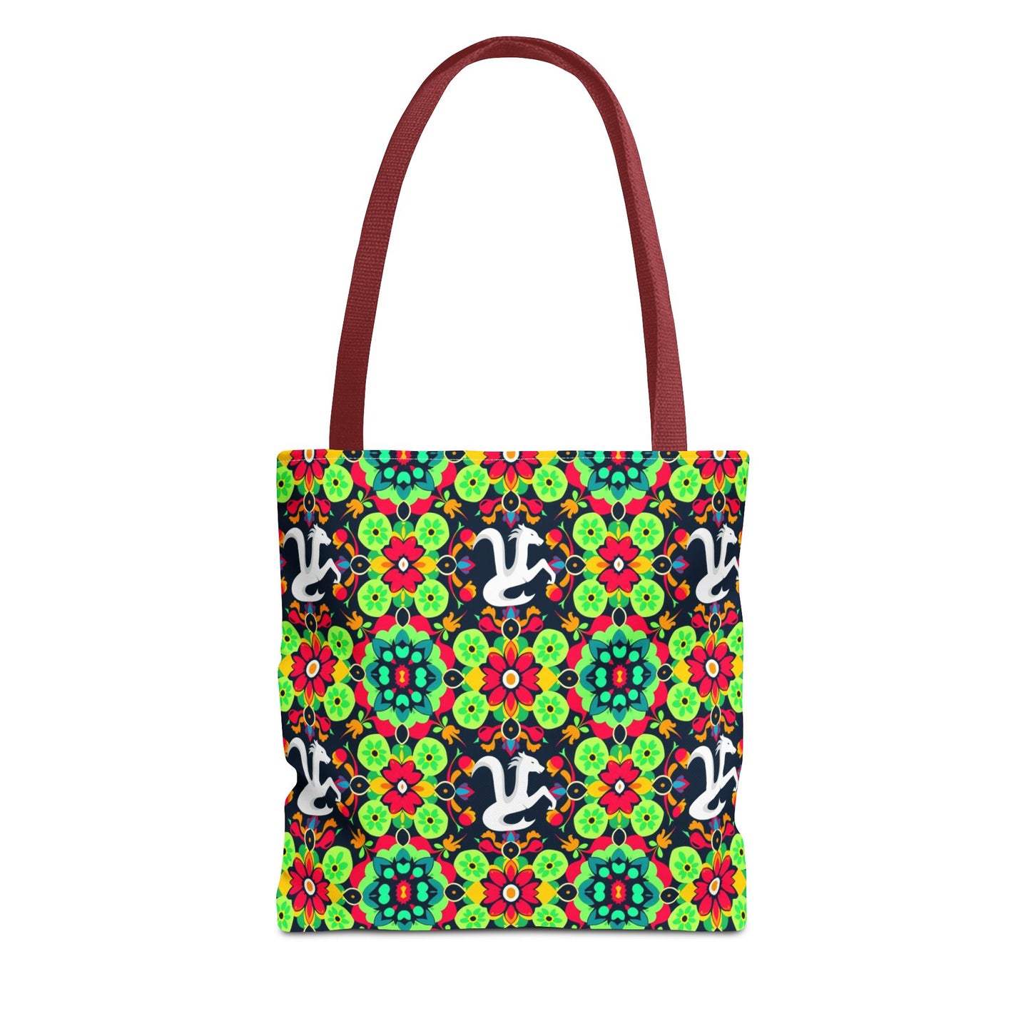 Tote Bag, (AOP), Aquarius, Zodiac v4, Flower Pattern