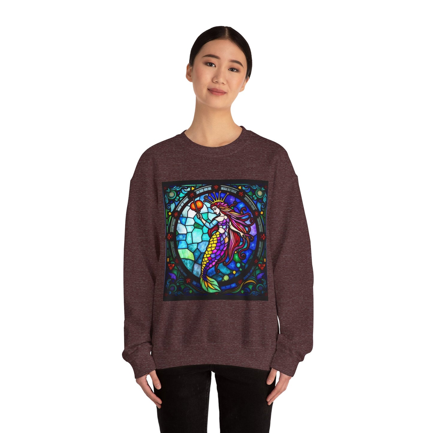 Unisex Heavy Blend™ Crewneck Sweatshirt, Glass, Aquarius Zodiac Design