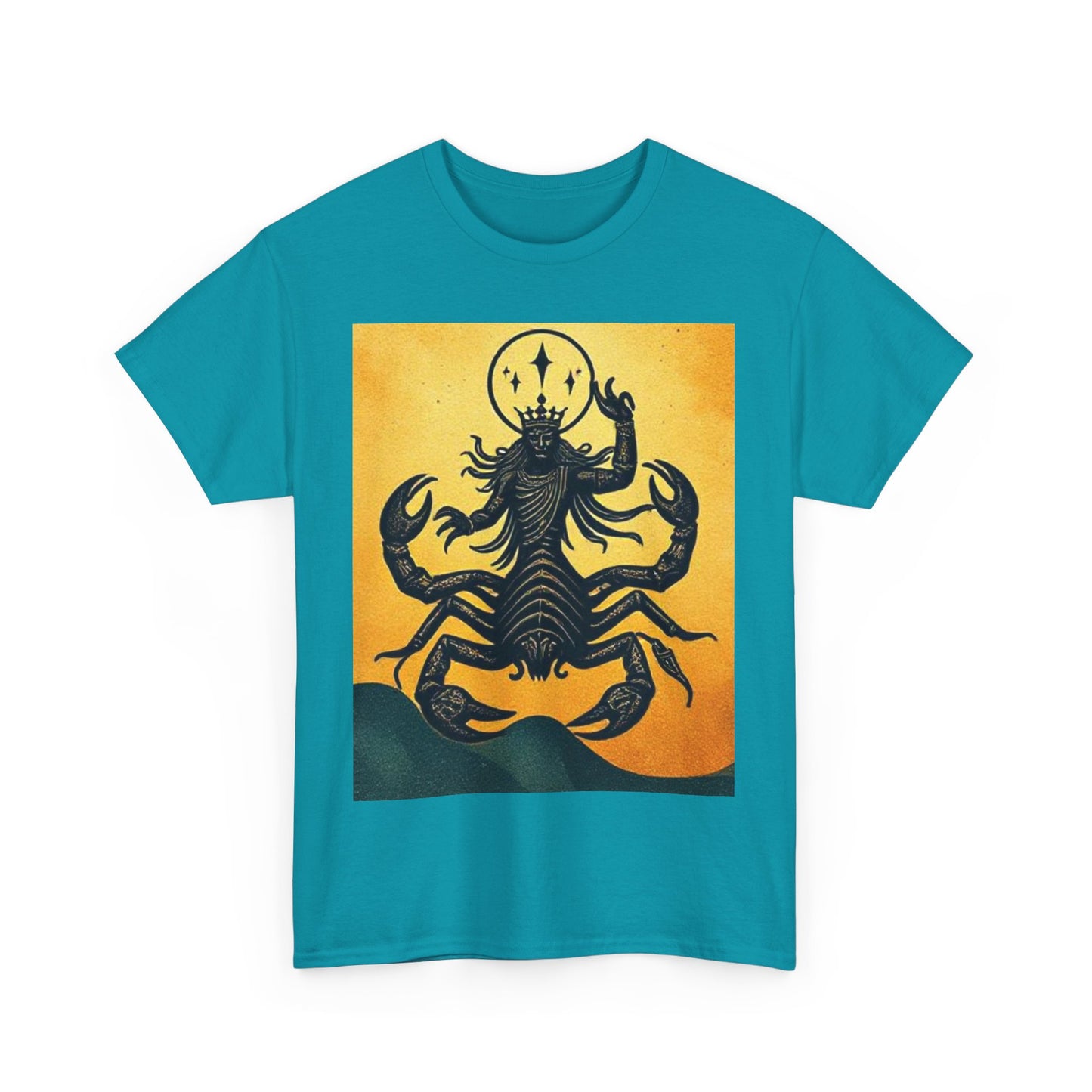 Unisex Heavy Cotton T-Shirt, Scorpion King, Print Art, Scorpio Zodiac Design