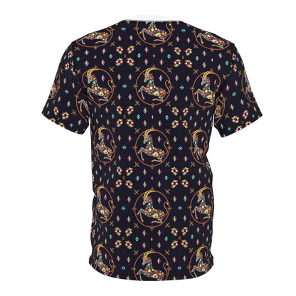 Unisex Cut & Sew T-Shirt, (AOP), Capricorn, Zodiac, Jewels Pattern