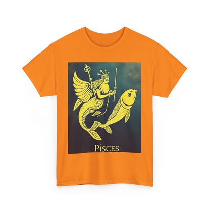 Unisex Heavy Cotton T-Shirt, Pisces Quuen v1, Zodiac Design