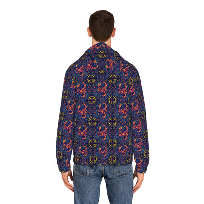 Full-Zip Hoodie (AOP), Scorpio, Zodiac v1, Pattern