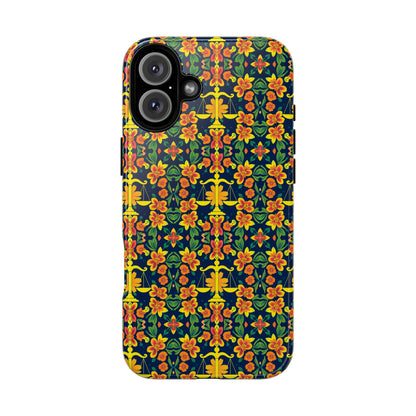 Tough Cases, Libra, Zodiac v3, Flower Pattern