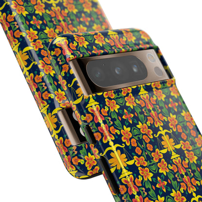 Tough Cases, Libra, Zodiac v3, Flower Pattern