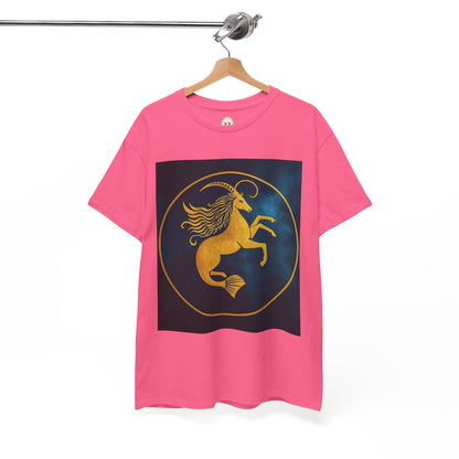 Unisex Heavy Cotton T-Shirt, Capricorn Animal v3, Symbol, Zodiac Design