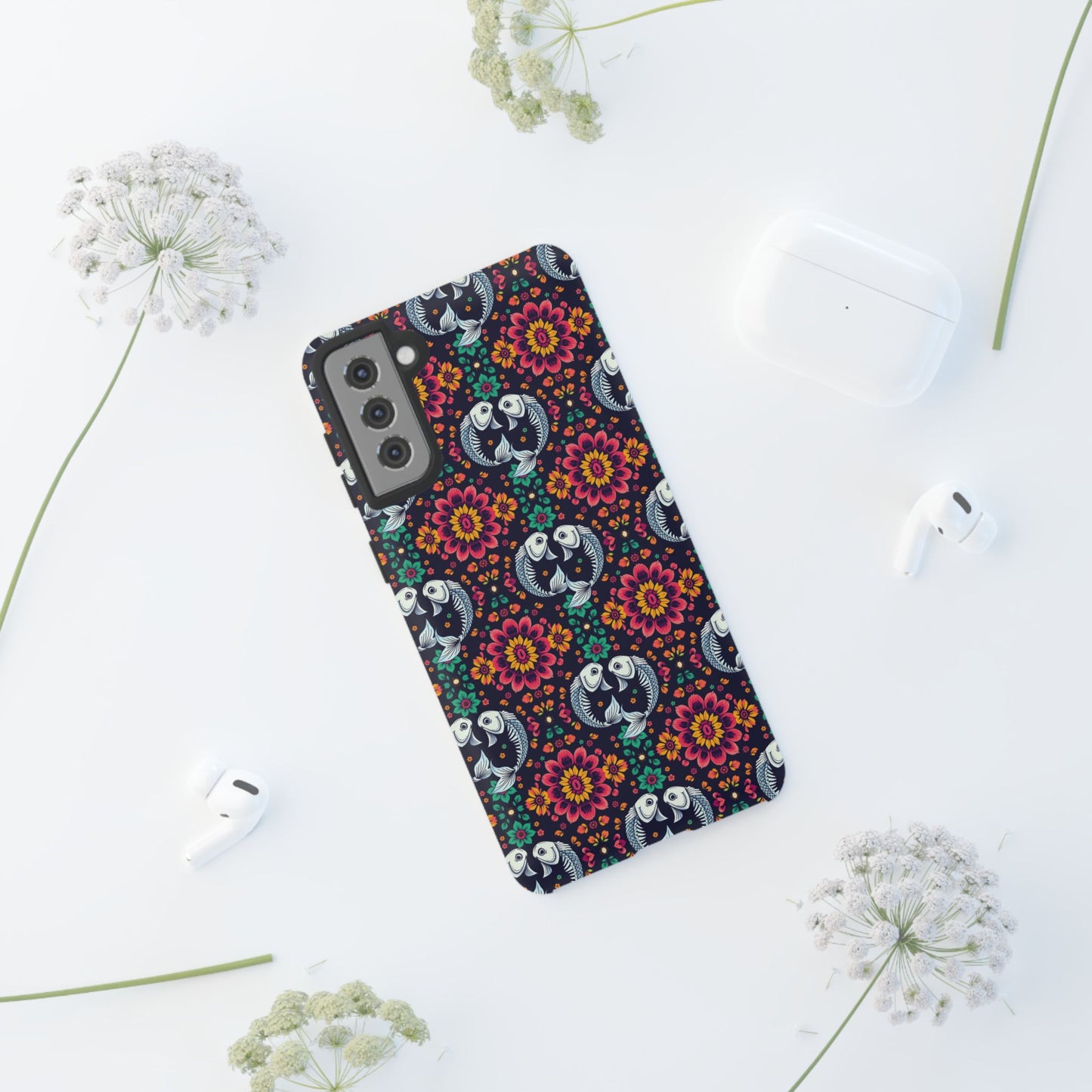 Tough Cases, Pisces, Zodiac v4, Flower Pattern