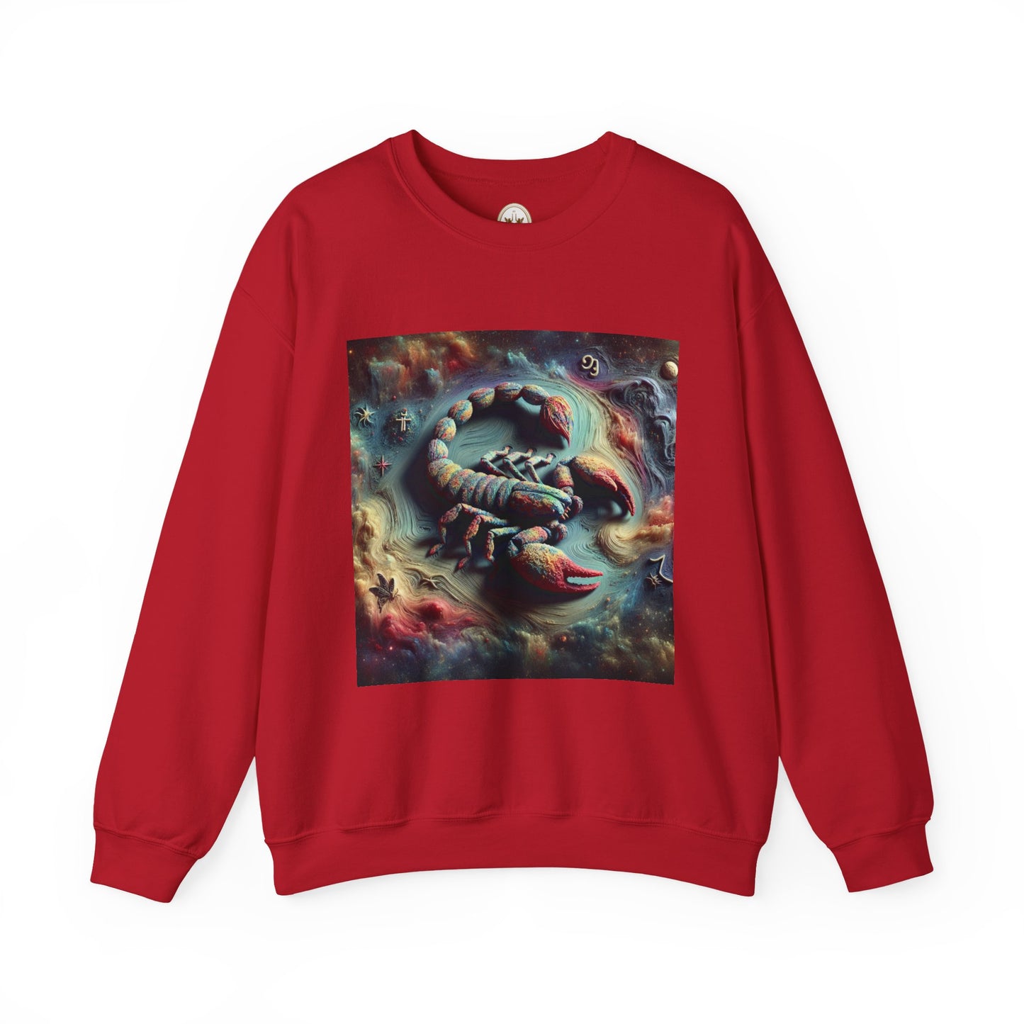 Unisex Heavy Blend™ Crewneck Sweatshirt, Trippy Mist Scorpion, Scorpio Zodiac Design