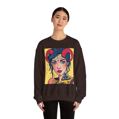 Unisex Heavy Blend™ Crewneck Sweatshirt, Aries, Zodiac v2, Sexy Pattern