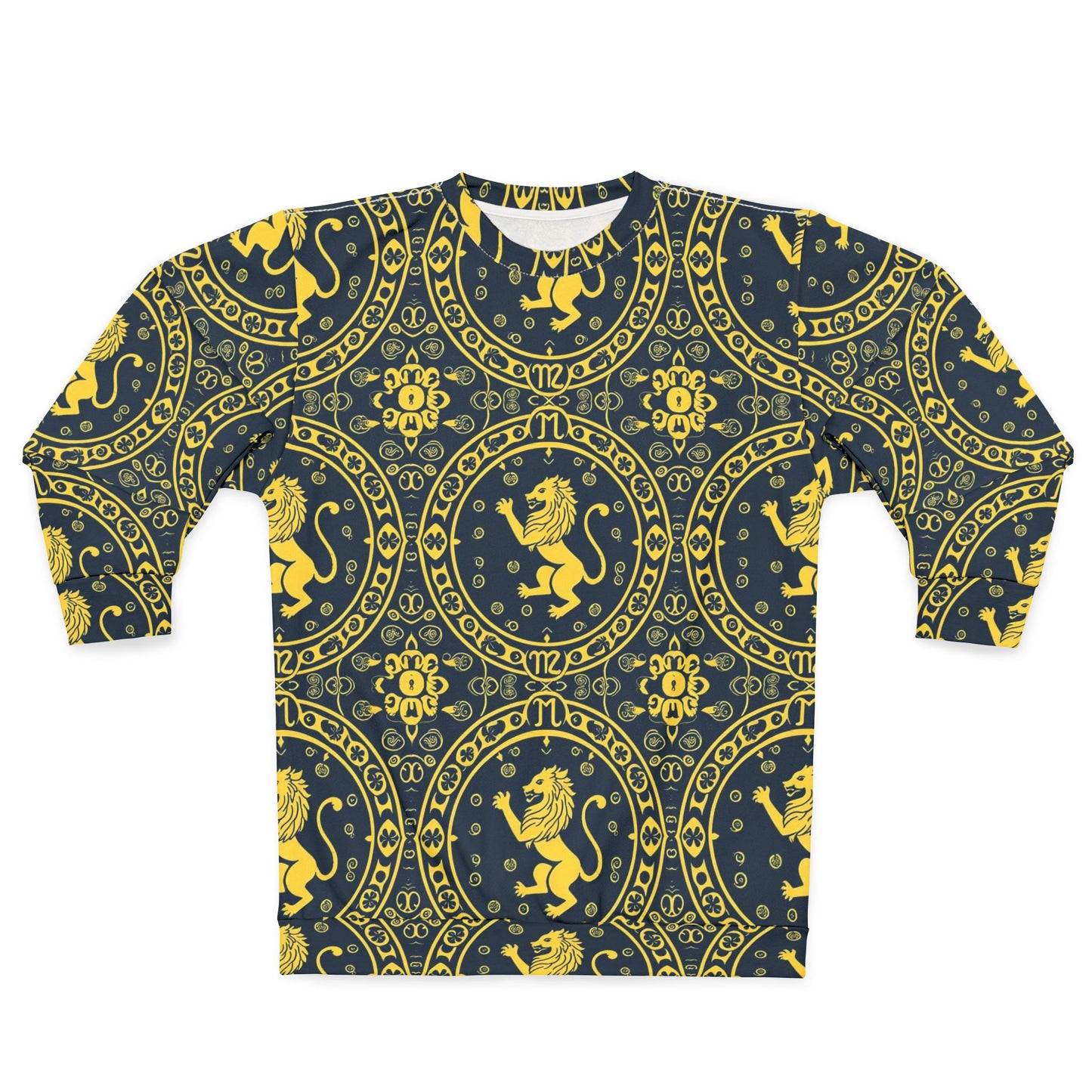 Unisex Sweatshirt, Zodiac Design, Pattern, Leo, AOP