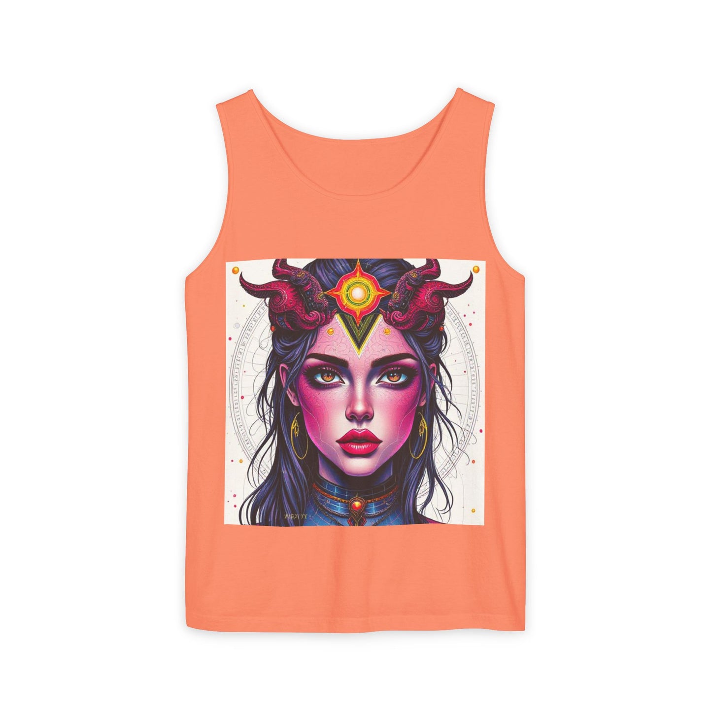 Unisex Garment-Dyed, Tank Top, Virgo Design, Pop Art, 100% US cotton