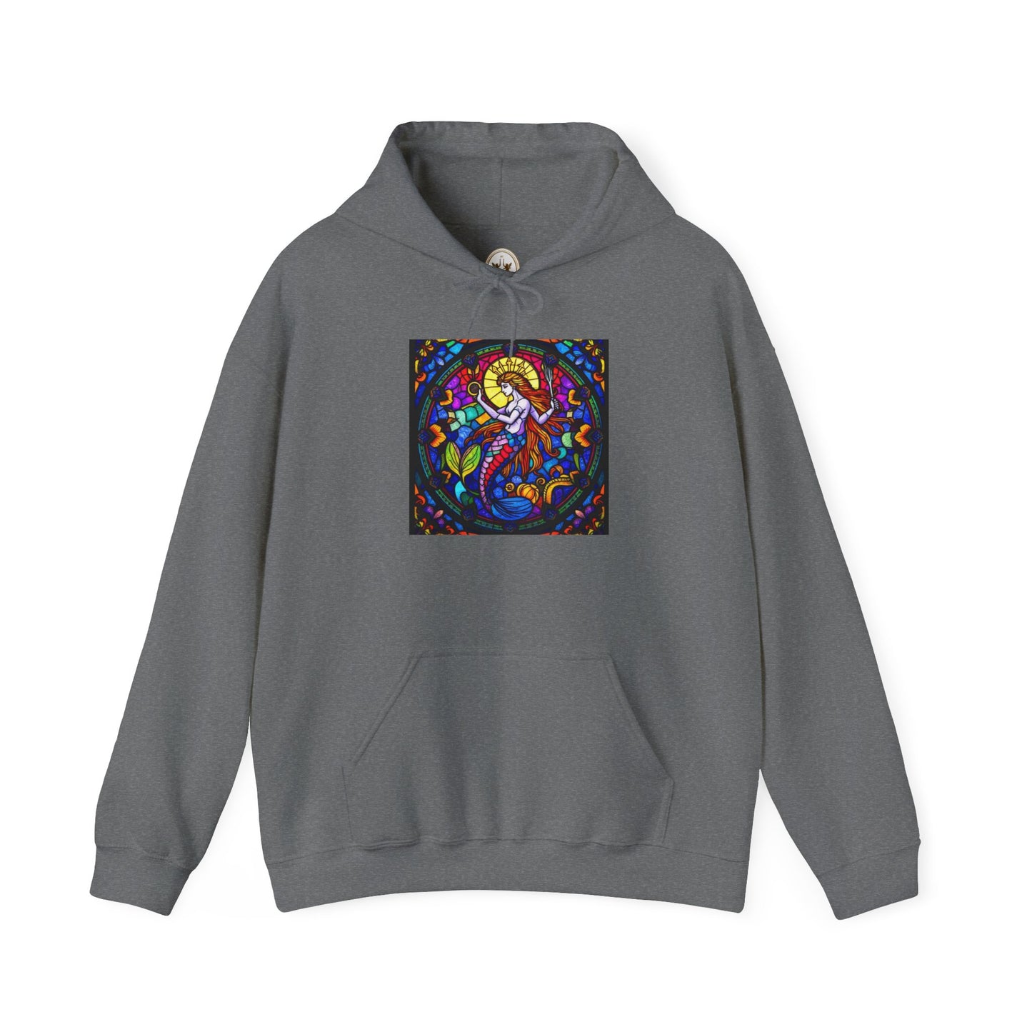Unisex Heavy Blend™ Hooded Sweatshirt with glass Aquarius zodiac design