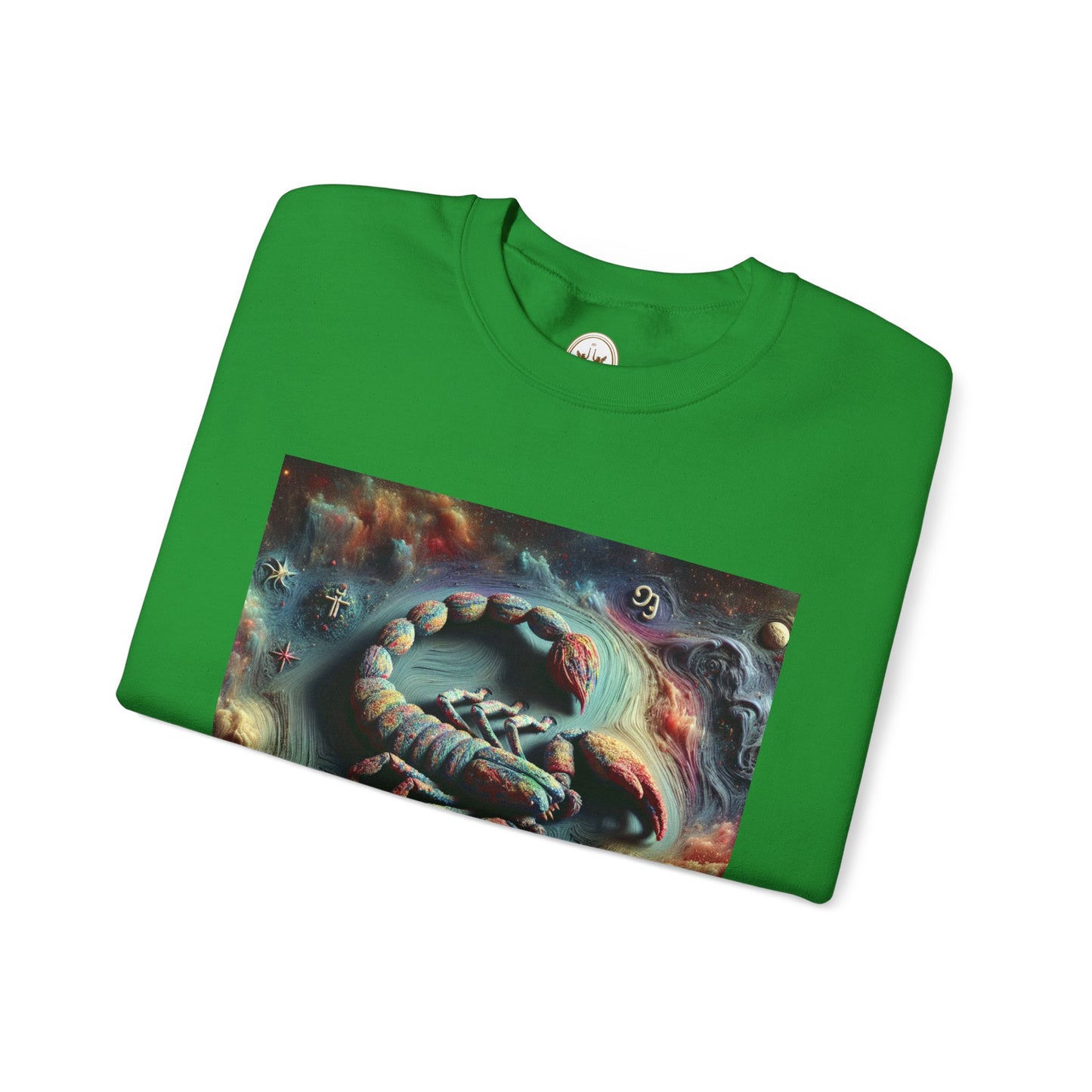 Unisex Heavy Blend™ Crewneck Sweatshirt, Trippy Mist Scorpion, Scorpio Zodiac Design