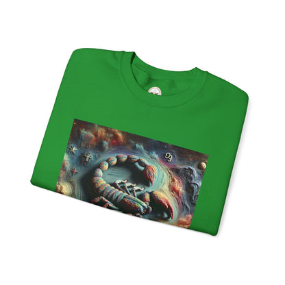 Unisex Heavy Blend™ Crewneck Sweatshirt, Trippy Mist Scorpion, Scorpio Zodiac Design