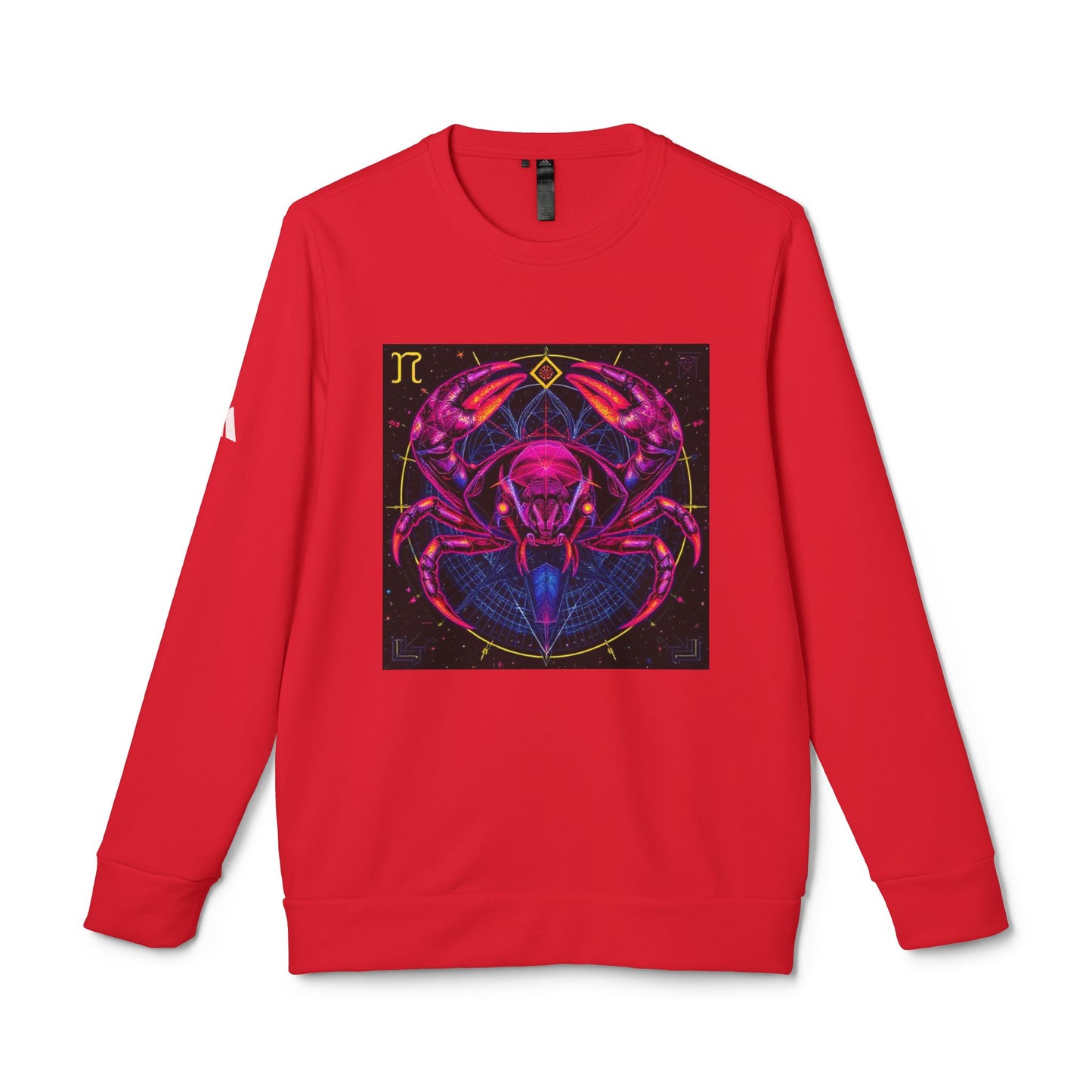 Adidas, Unisex Fleece Crewneck Sweatshirt, Cancer, Pop Art, Zodiac