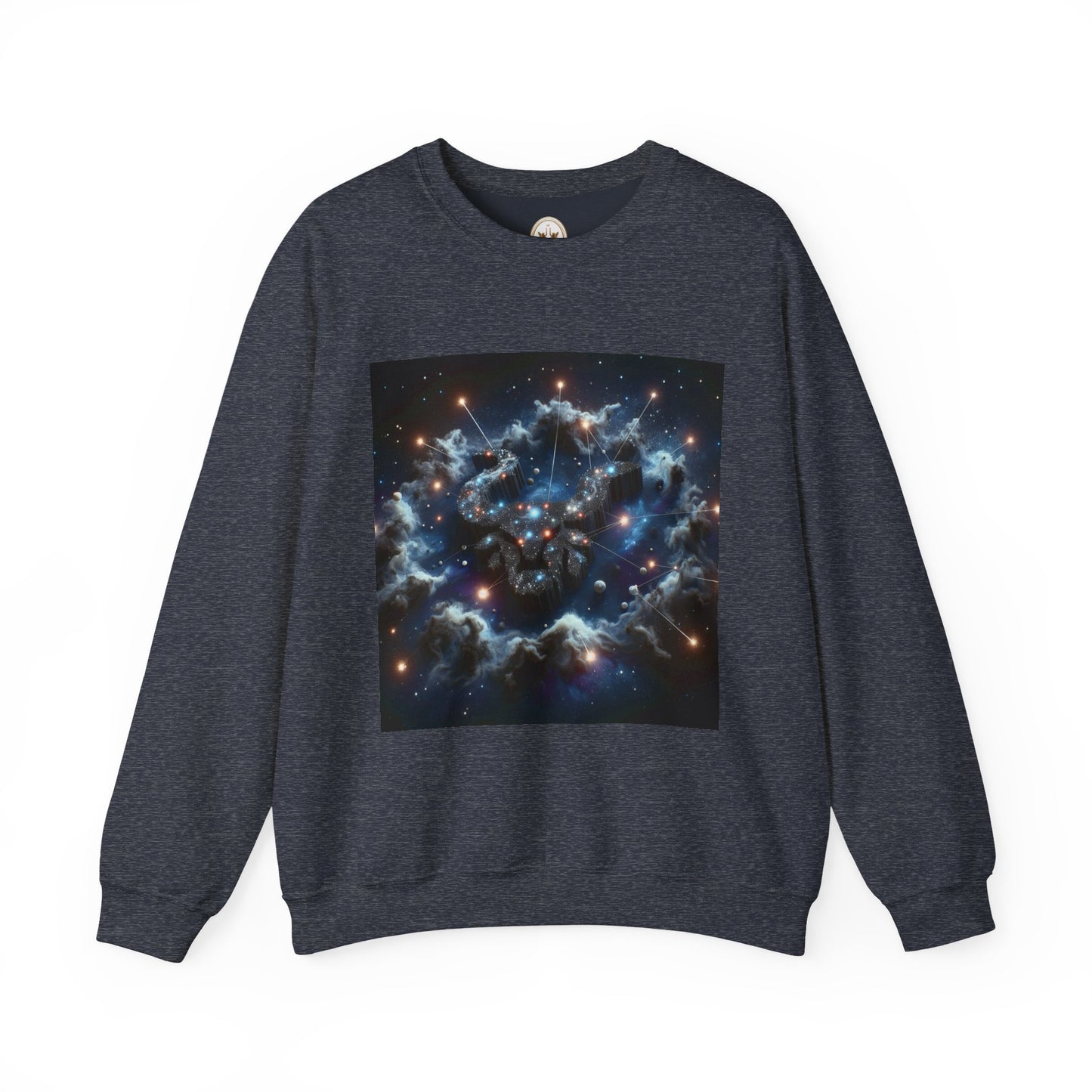 Unisex Heavy Blend™ Crewneck Sweatshirt, Space Bullhead, Taurus Zodiac Design